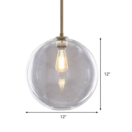 Contemporary Clear Glass Globe Pendant Light - 1 8’/10’/12’ Wide Hanging Lamp