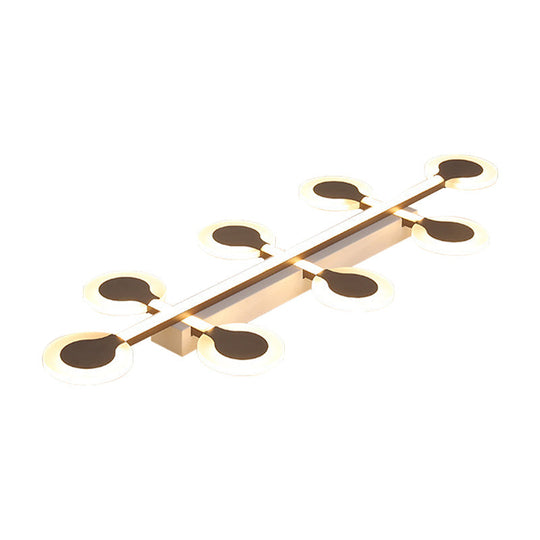 Contemporary Brown Acrylic Flush Mount Ceiling Lamp With Warm/White Light - 8/10/12 Bulbs 31.5/39/47