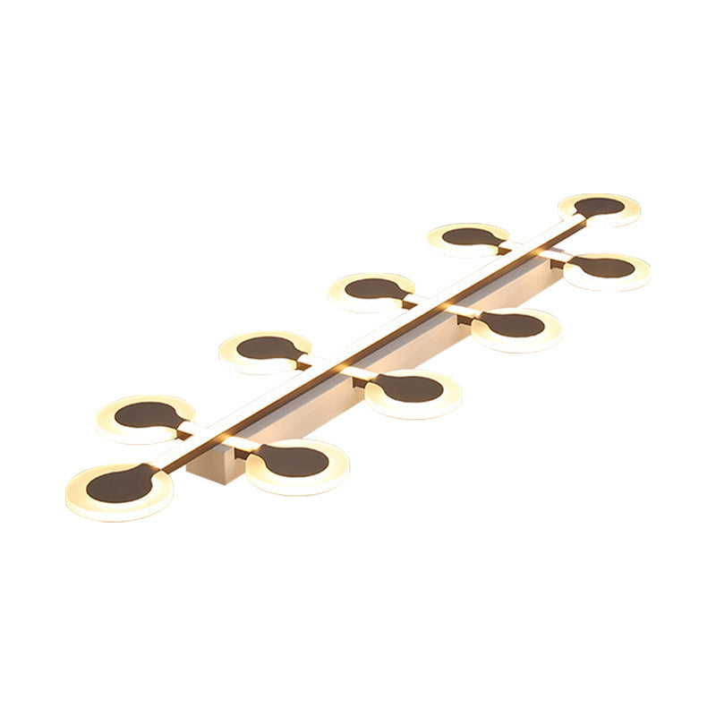 Contemporary Brown Acrylic Flush Mount Ceiling Lamp With Warm/White Light - 8/10/12 Bulbs 31.5/39/47