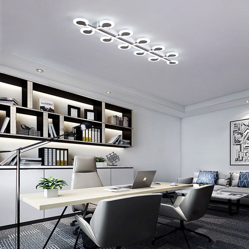 Contemporary Brown Acrylic Flush Mount Ceiling Lamp With Warm/White Light - 8/10/12 Bulbs 31.5/39/47