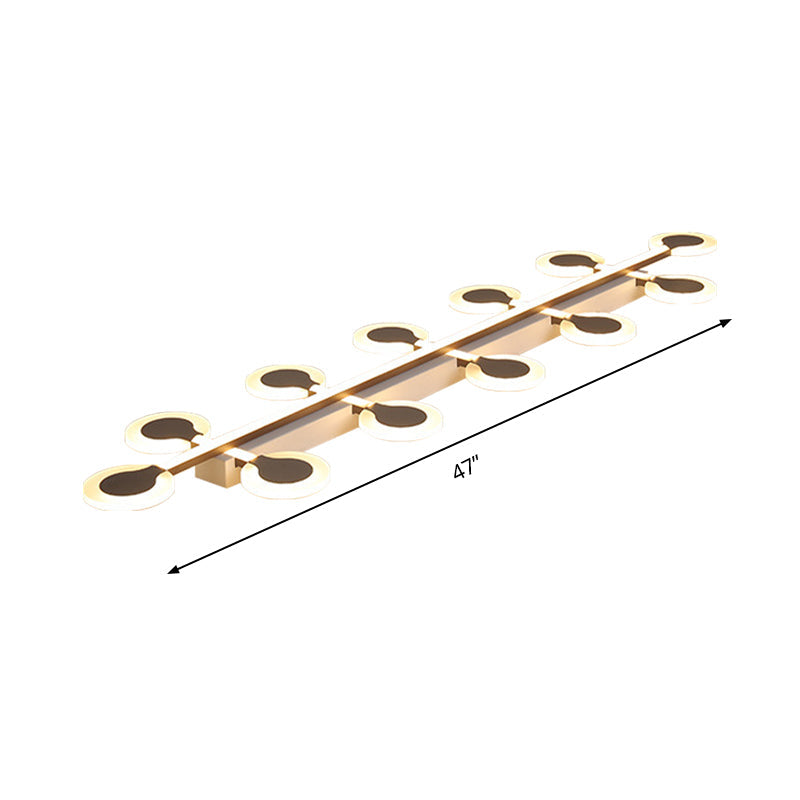 Contemporary Brown Acrylic Flush Mount Ceiling Lamp With Warm/White Light - 8/10/12 Bulbs