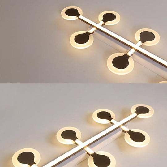 Contemporary Brown Acrylic Flush Mount Ceiling Lamp With Warm/White Light - 8/10/12 Bulbs