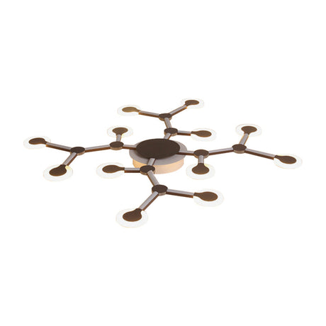 Minimalist Acrylic Flushmount Starburst Ceiling Light Fixture In Warm/White - 33.5/39 Wide Brown