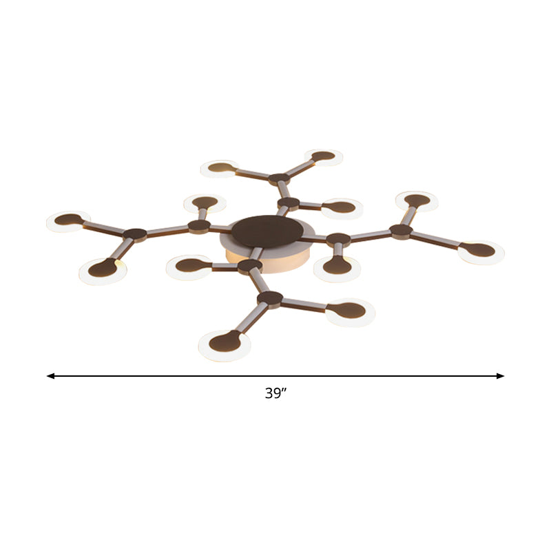 Minimalist Acrylic Flushmount Starburst Ceiling Light Fixture In Warm/White - 33.5’/39’ Wide