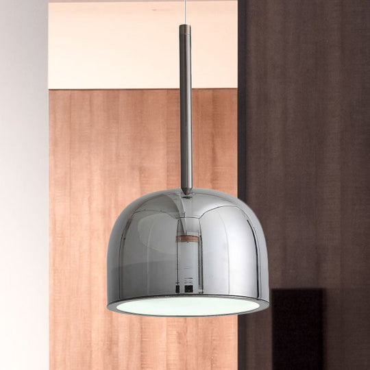 Contemporary Black Dome Pendant Light For Study Room - Metal Hanging Ceiling Fixture