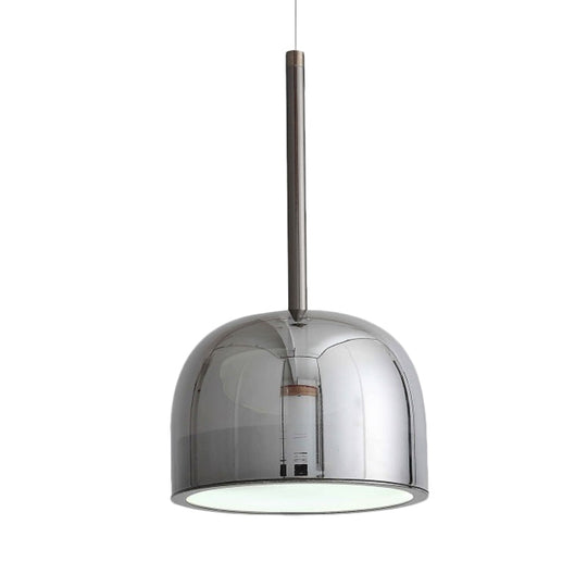 Contemporary Black Dome Ceiling Light - Metal Pendant Fixture For Study Room