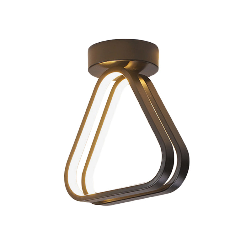 Modern Triangle Acrylic Led Ceiling Light In Black/White With Multiple Color Options