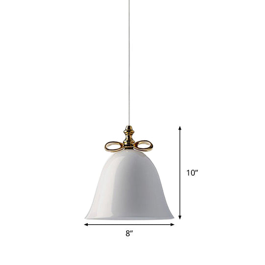 Contemporary Glass Bell Pendant Light - White/Brown/Clear Ideal For Dining Room Ceiling