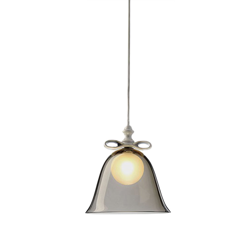 Contemporary Glass Bell Pendant Light - White/Brown/Clear Ideal For Dining Room Ceiling