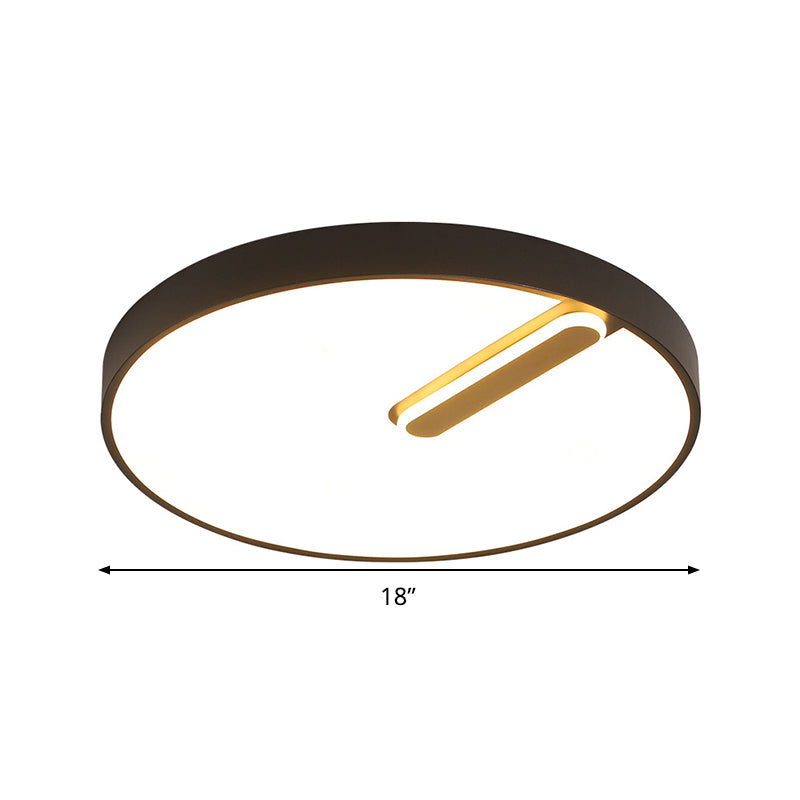 Minimalist Round Ceiling Light With Led & Remote - Black/White Acrylic 18/21.5 Wide Warm/White