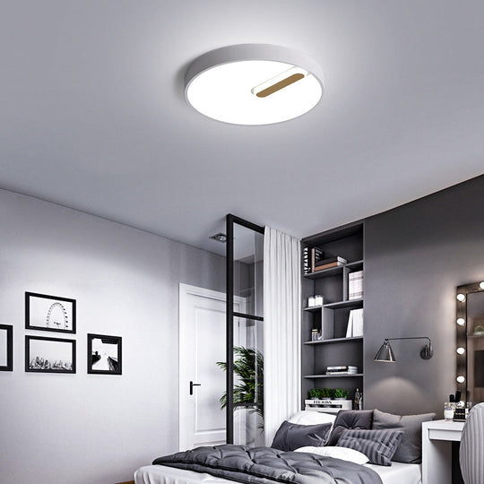 Minimalist Round Ceiling Light With Led & Remote - Black/White Acrylic 18/21.5 Wide Warm/White
