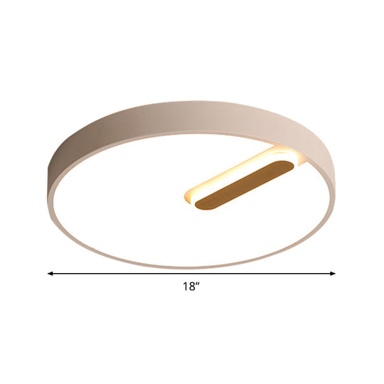 Minimalist Round Ceiling Light With Led & Remote - Black/White Acrylic 18/21.5 Wide Warm/White