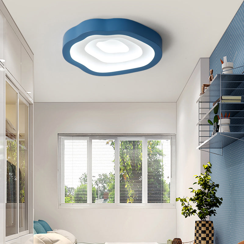 Contemporary Cloud Led Flushmount Ceiling Light Fixture In Black/Yellow/Blue - Warm/White Options