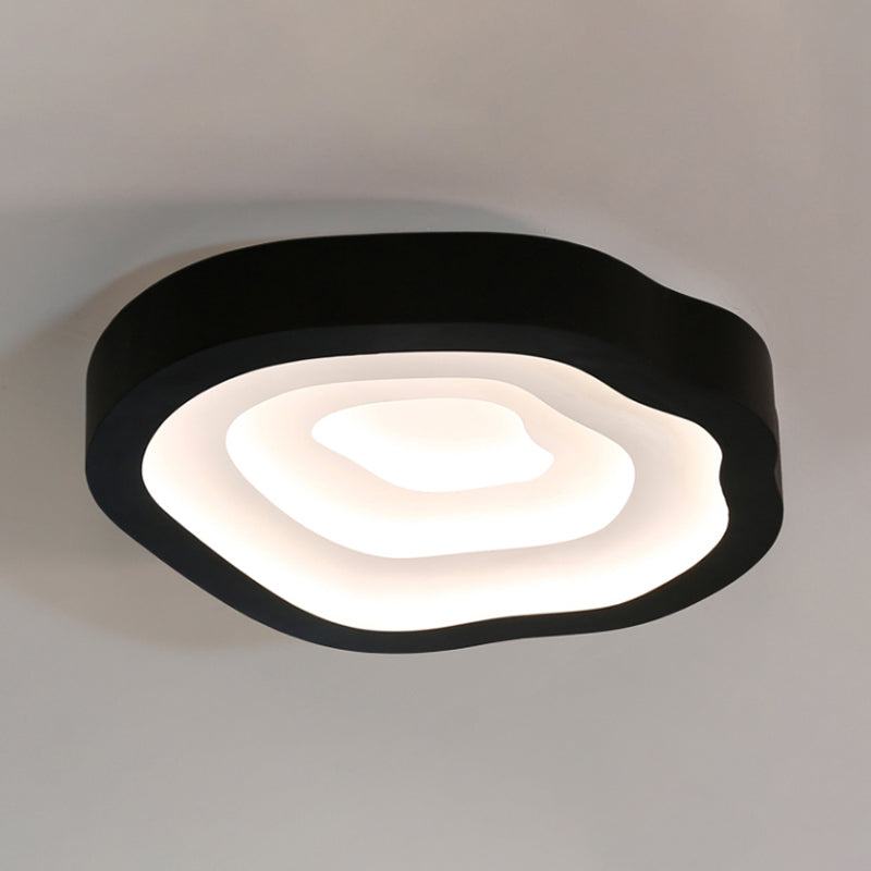 Contemporary Cloud Led Flushmount Ceiling Light Fixture In Black/Yellow/Blue - Warm/White Options