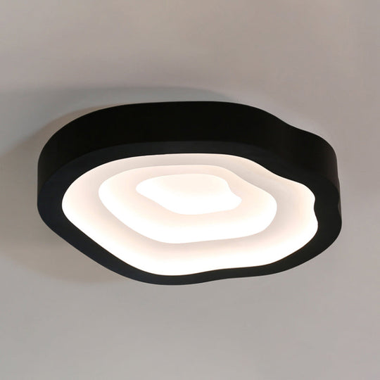 Contemporary Cloud Led Flushmount Ceiling Light Fixture In Black/Yellow/Blue - Warm/White Options