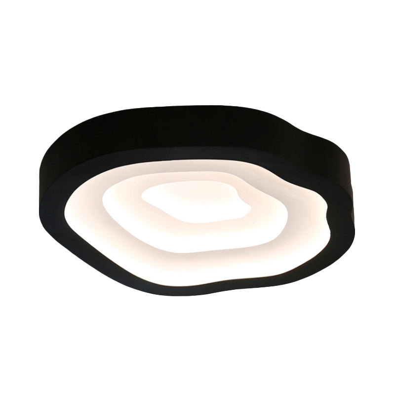 Contemporary Cloud Led Flushmount Ceiling Light Fixture In Black/Yellow/Blue - Warm/White Options