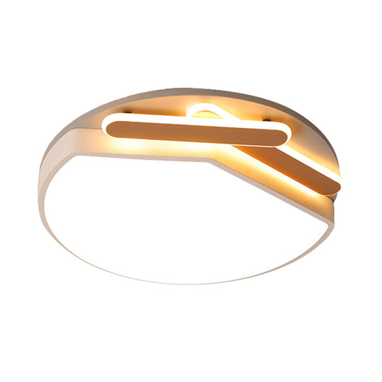 Contemporary Round Metal Ceiling Mounted Fixture: Gold/Black & White Led Light (16.5’/20.5’) -