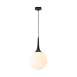 Postmodern White Glass Sphere Ceiling Light Pendant - 1 Head 6’/8’/12’ Wide