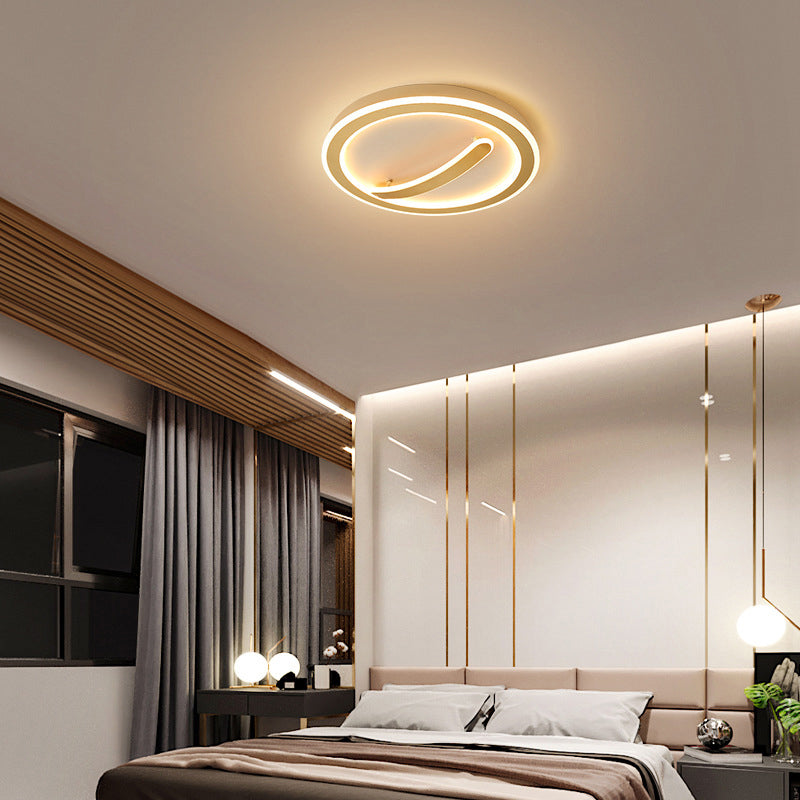 Contemporary Circular Ceiling Mount Light - 18’/20.5’ Wide Acrylic Gold/Black & White Led Flush