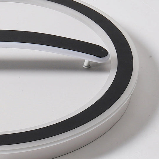 Contemporary Circular Ceiling Mount Light - 18’/20.5’ Wide Acrylic Gold/Black & White Led Flush