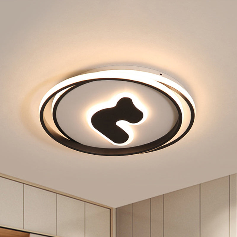 Modern Black Led Flush Mount Ceiling Light Fixture - 16.5’/20.5’ Wide Circle Acrylic