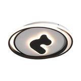 Modern Black Led Flush Mount Ceiling Light Fixture - 16.5/20.5 Wide Circle Acrylic White/Yellow