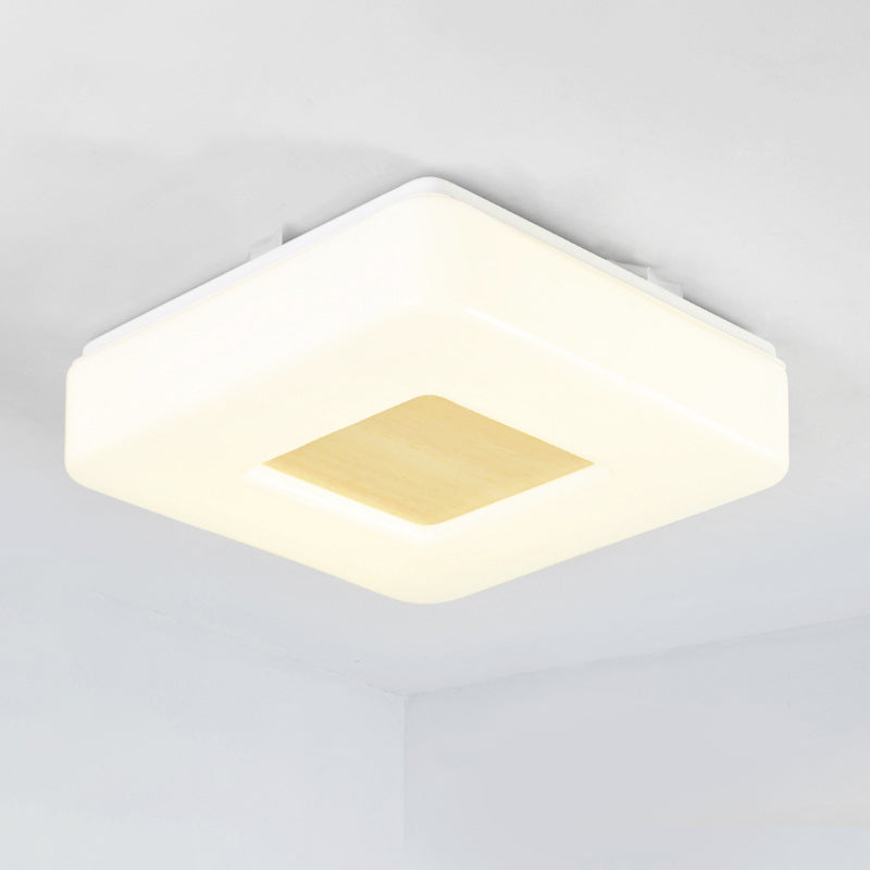 Modern Square Flush Mount Led Ceiling Light In Warm/White - Wide Acrylic Fixture 8’/14.5’/18.5