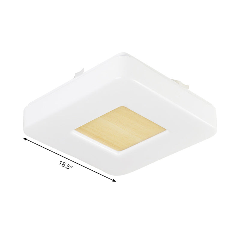 Modern Square Flush Mount Led Ceiling Light In Warm/White - Wide Acrylic Fixture 8’/14.5’/18.5