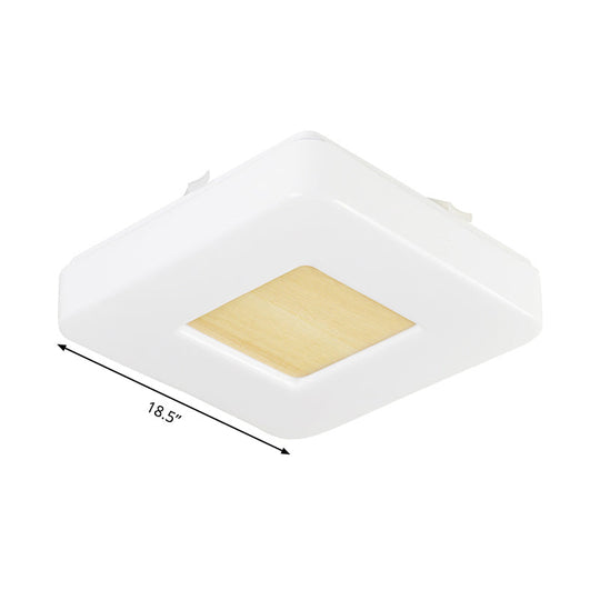Modern Square Flush Mount Led Ceiling Light In Warm/White - Wide Acrylic Fixture 8’/14.5’/18.5