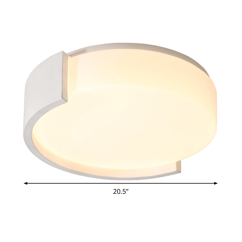 Modern Acrylic Circle Flushmount Led Ceiling Light In Warm/White - Bedroom Fixture