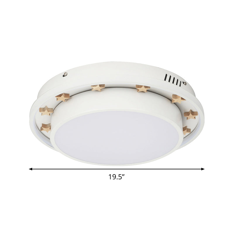 Modernist Metal Led Flush Mount Ceiling Light Fixture For Bedroom - 16/19.5 Wide Circular Design