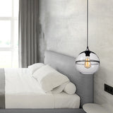 Modern Blue/Clear Glass Globe Pendant Dining Room Light - 1 Head 8/10/12 Wide