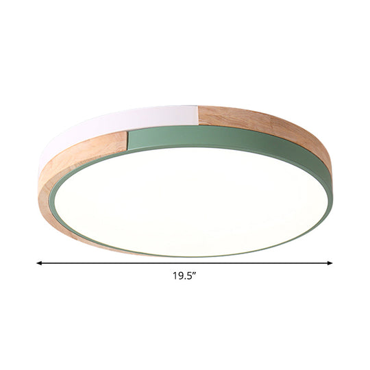 Contemporary Led Metal Circle Flush Light With Acrylic Diffuser In Warm/White - Pink/Yellow/Blue