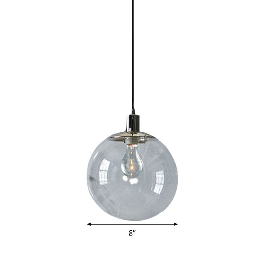 Contemporary Simple Style Clear Glass Pendant Light - 8/10/12 Wide 1 Head Ceiling Hanging Lamp