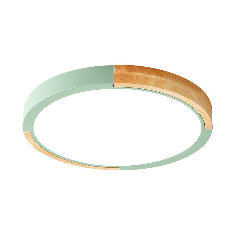 Circular Macaron Led Flush Mount Ceiling Light In 3 Colors And 2 Options 16/19.5 Wide