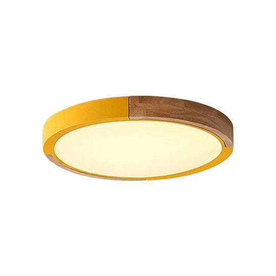 Circular Macaron Led Flush Mount Ceiling Light In 3 Colors And 2 Options 16’/19.5’ Wide