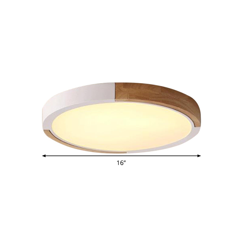 Circular Macaron Led Flush Mount Ceiling Light In 3 Colors And 2 Options 16/19.5 Wide