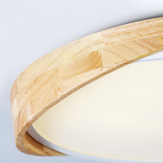 Metal Round Flushmount Macaron Led Ceiling Lamp In Warm/White Light - White Finish