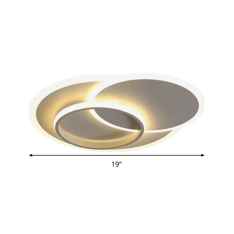 Modern Flush Mount Led Ceiling Lamp For Bedrooms - 19’/23’ Wide Stepless Dimming Remote Control