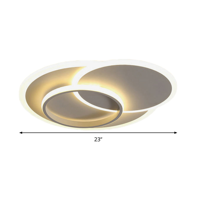 Modern Flush Mount Led Ceiling Lamp For Bedrooms - 19’/23’ Wide Stepless Dimming Remote Control