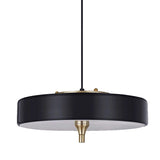 Modern Drum Chandelier - Light Blue/White/Black Metal 3-Light Dining Room Hanging Fixture