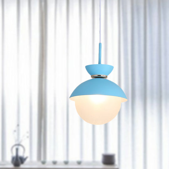 Macaron Flared Pendant Light: Gray/Blue/Pink Ideal For Dining Room