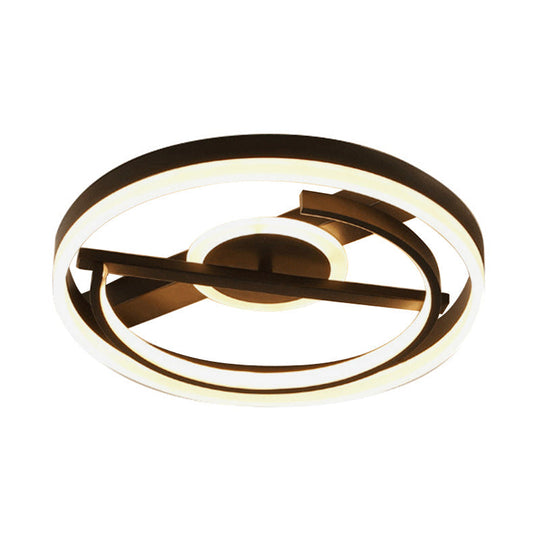 Contemporary Circle Acrylic Ceiling Mounted Led Flush Light - 16/19.5 Wide Black/White Warm/White/3