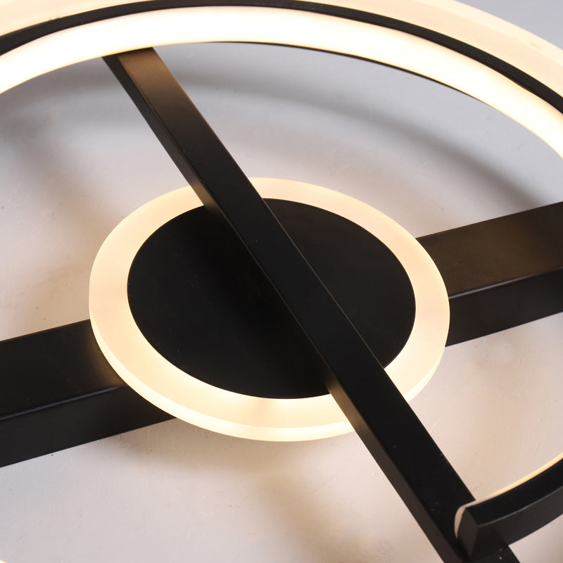 Contemporary Circle Acrylic Ceiling Mounted Led Flush Light - 16/19.5 Wide Black/White Warm/White/3