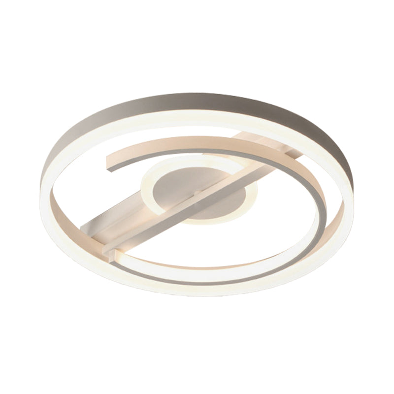 Contemporary Circle Acrylic Ceiling Mounted Led Flush Light - 16/19.5 Wide Black/White Warm/White/3