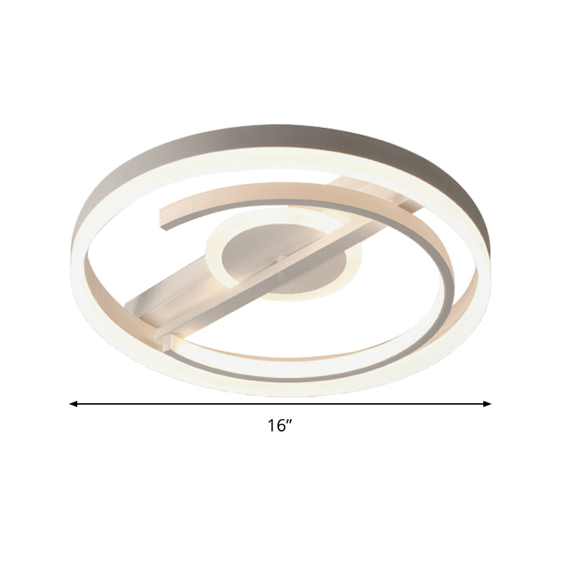 Contemporary Circle Acrylic Ceiling Mounted Led Flush Light - 16/19.5 Wide Black/White Warm/White/3