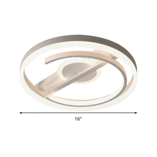 Contemporary Circle Acrylic Ceiling Mounted Led Flush Light - 16/19.5 Wide Black/White Warm/White/3