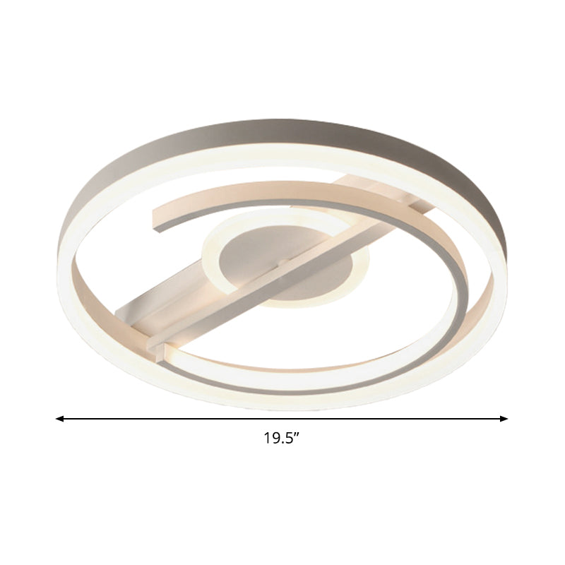 Contemporary Circle Acrylic Ceiling Mounted Led Flush Light - 16/19.5 Wide Black/White Warm/White/3