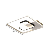Minimalist Black And White Led Ceiling Light With Remote Control Stepless Dimming - 16’/19.5’ Wide