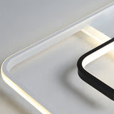 Minimalist Black And White Led Ceiling Light With Remote Control Stepless Dimming - 16/19.5 Wide